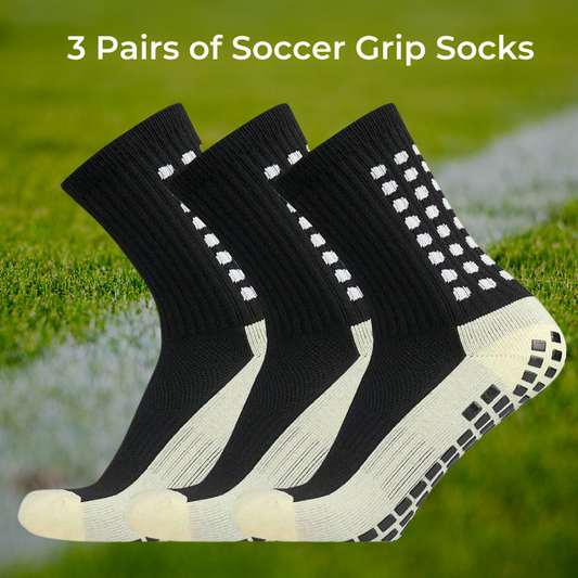 3 Pairs of Non-Slip Soccer Grip Socks